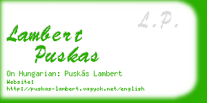 lambert puskas business card