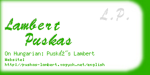 lambert puskas business card